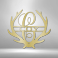 Antler Monogram - Steel Sign-Steel Sign-custom-metal-wall-art.com