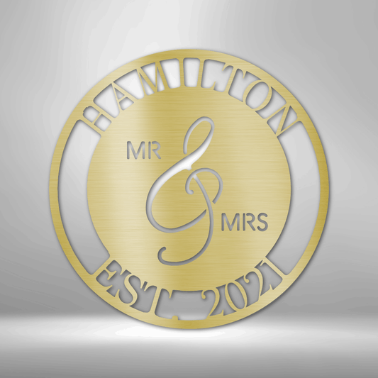 Mr. and Mrs. - Steel Sign-Steel Sign-custom-metal-wall-art.com